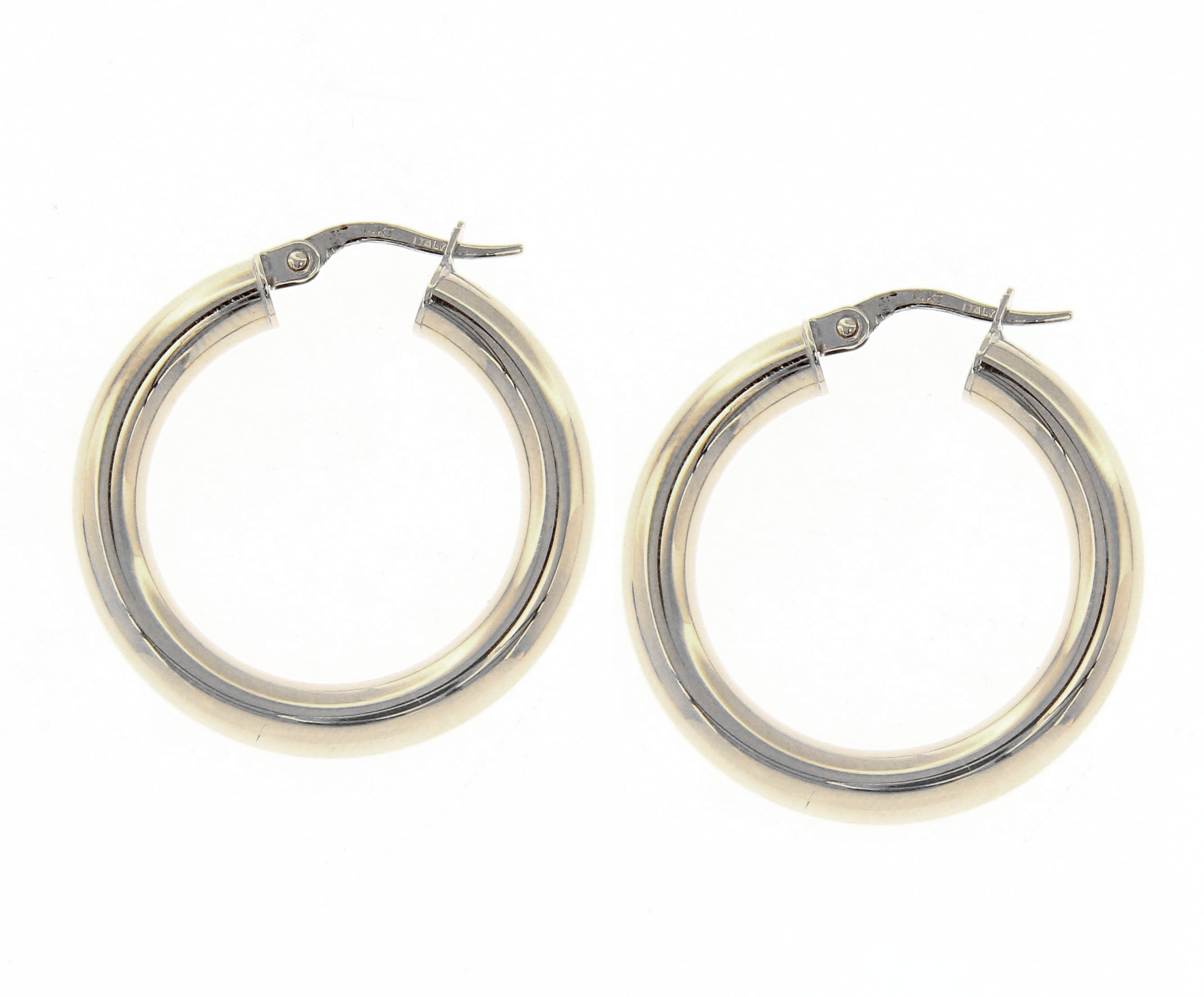 White gold hoop earrings 14k (code S219074)